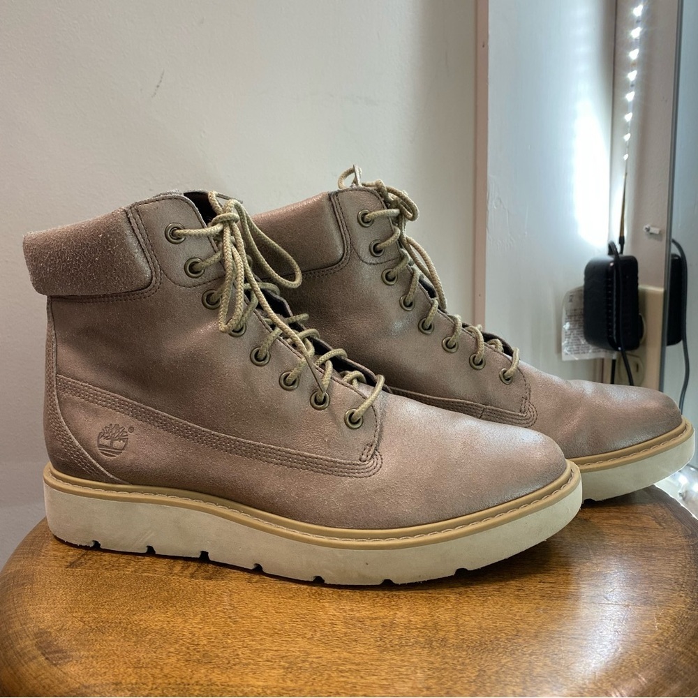 Timberlands Womens Leather Metallic Boots with SensorFlex Comfort System Size 7